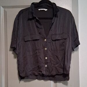 Zara Black Button-Down Shirt